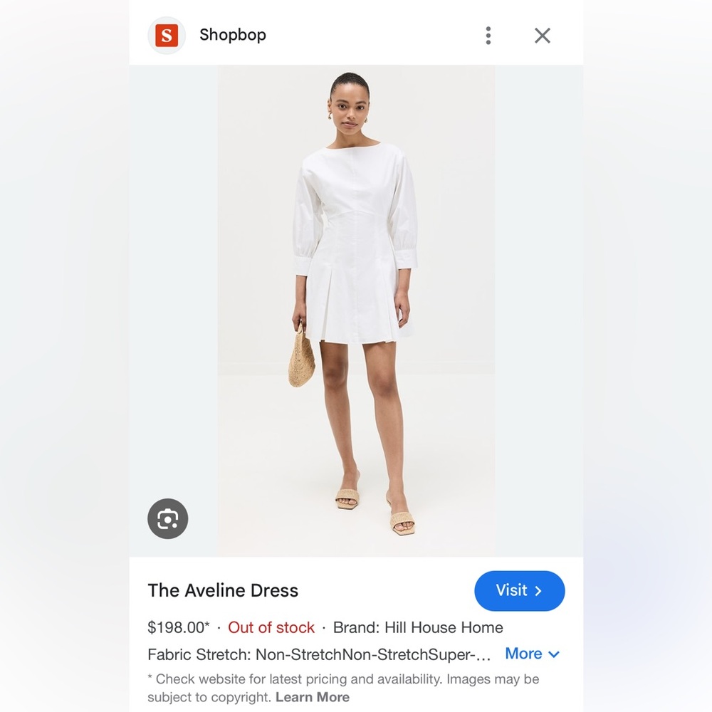 Hill House White Aveline Mini Dress